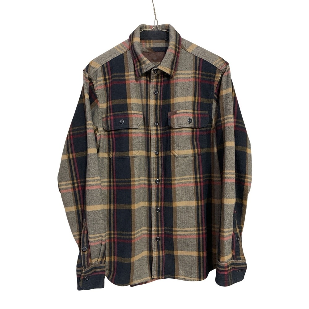 Orvis Heavy Knit Flannel Shacket Men's S Multicolor Plaid Outdoors Work Wear